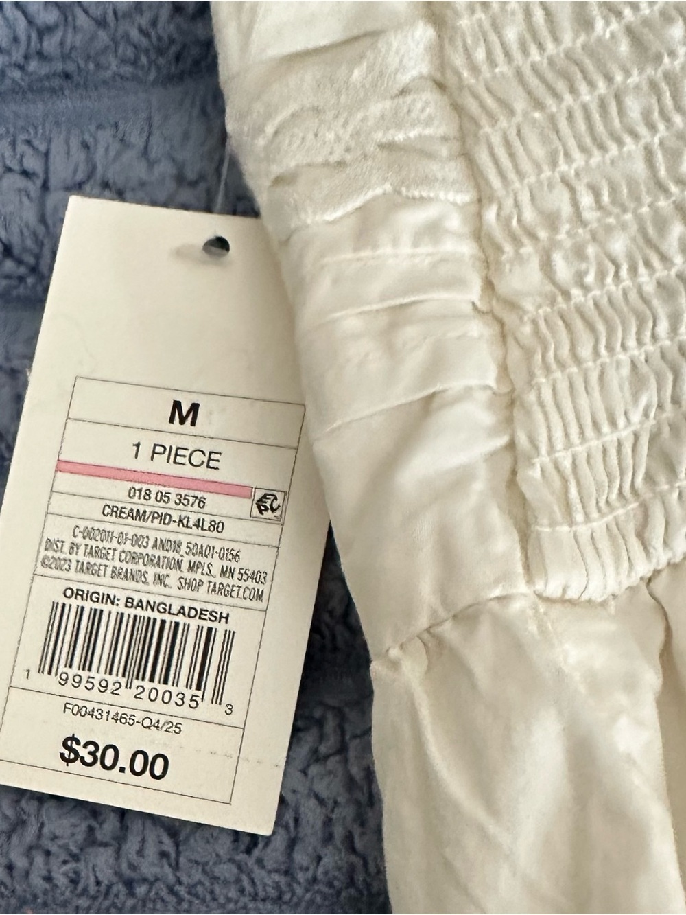 Target White A-Line Midi Skirt with Smocked Waist - Picture 4 of 5